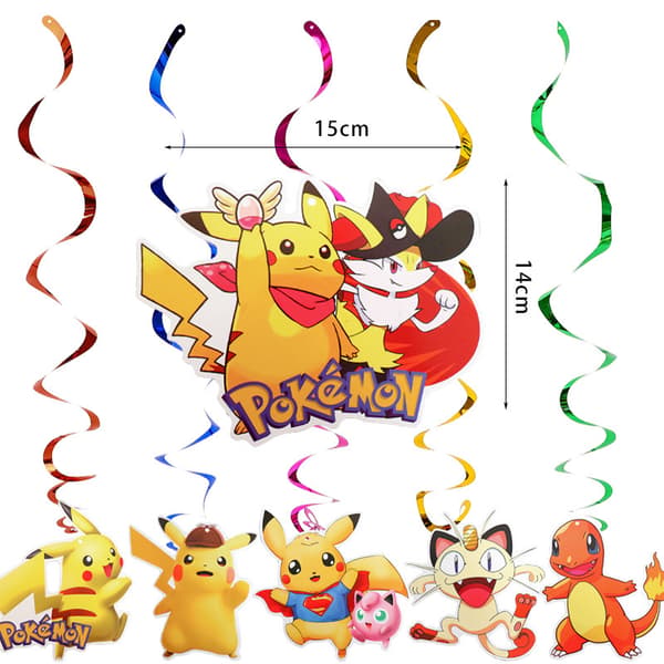 Pikachu-tema bursdagsfestdekorasjonsflagg