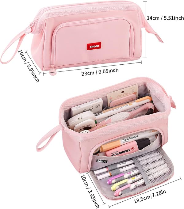 Pencil Case for School, Large Capacity, with Handle, Pencils