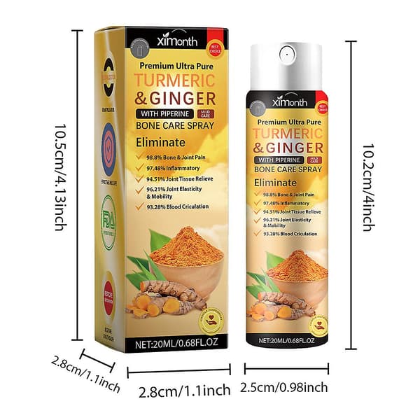 Gurkemeie Leddpleiespray Lindrende Leddstivhet Smerte Spray for Hjem og Reise 1pc