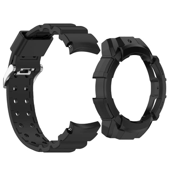 Armor Silikon Armbåndsur + Klokkefutteral Sett For Samsung Galaxy Watch 6 40mm Black