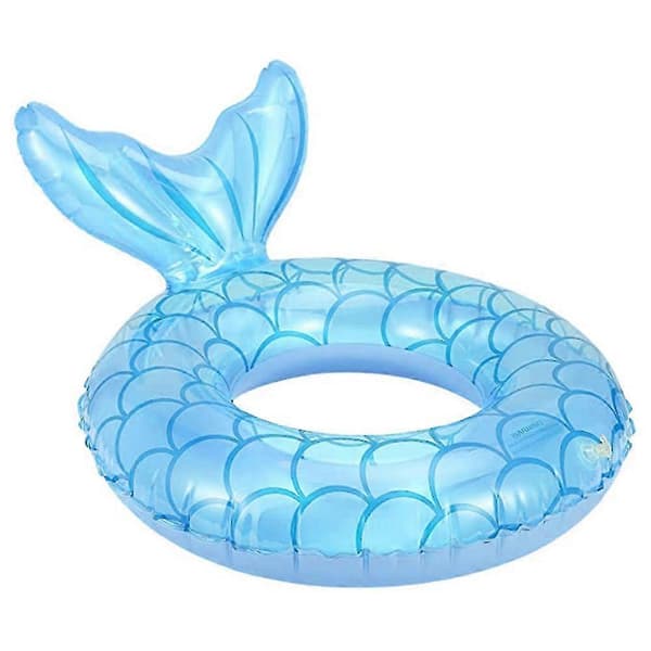 Inflatable Swim Ring with Fishtail, Summer Swim Float, Swim Circle, Pool Float, Ride-on Pool Float