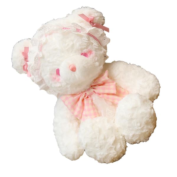 Superblød 45 cm plysdyrdukke - sødt lyserødt bjørnebamse til børn null null none