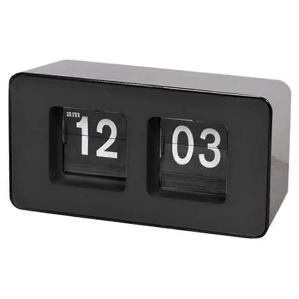 Automatic Flip Clock, Classic Retro Clock, Digital Table Clock, for Family Bedroom (Black, 1 P)