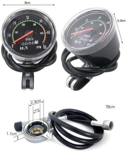 2025 Latest Model Old Style Bicycle Speedometer in KPH Analog Odometer Classic Style for 24”-27.5” Bicycle