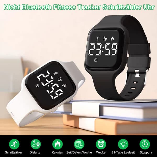 Pedometer Watch Without App/Phone, IP68 Waterproof Digital Watch