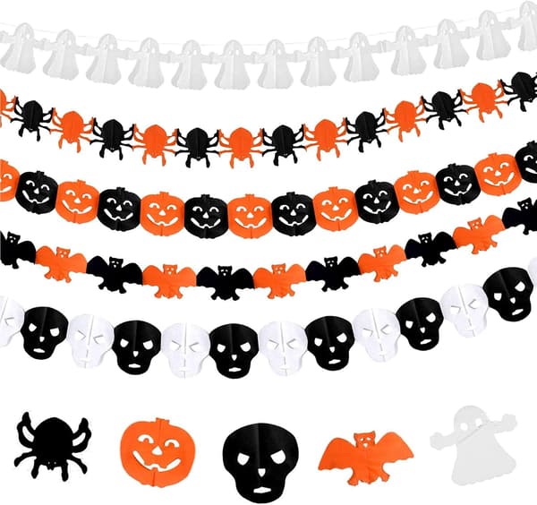 5 ST Halloween sett, halloween krans, halloween