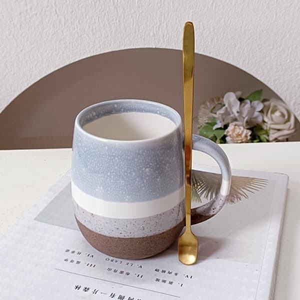 Teacup with Infuser, Lid, and Spoon, Large Ceramic Mug for Office and Home style3