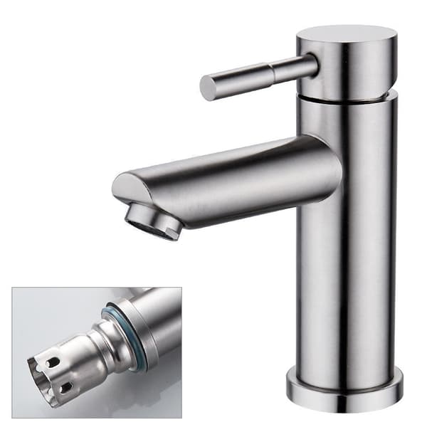 Stainless Steel Sink Mixer with PEX Pipe, Adjustable Hot and Cold Water Handle for Bathroom, 304