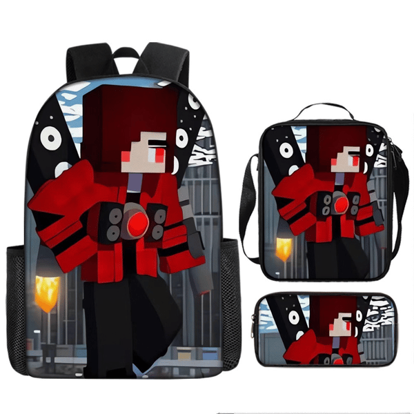 MINECRAFT School Backpack My World Gaming Accessories Backpack Three-piece Set