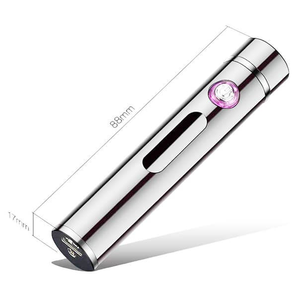 Ultra Mini Dobbel Bue USB Lighter, Sølv silver