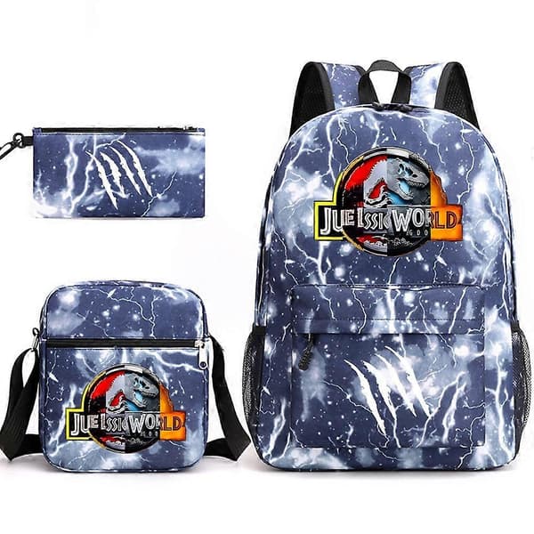 Jurassic World School Bag Backpack Pencil Case Shoulder Bag Three-piece Set _15