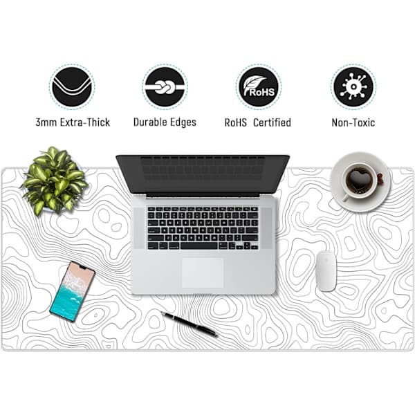 INF Large Mouse Pad Desk Mat S White White M