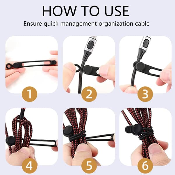 18 Reusable Silicone Cable Ties Silicone Data Cable Organizers and Cable Management Straps; Suitable for Various Cables, Chargers, Headphones