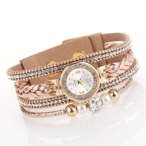 Armbåndsur Perle Ur til Kvinder, Bling Dameur med Armbånd