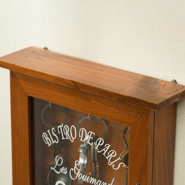 Spotact BoîTrä Key Cabinet, Retro Wall Mounted Key Cabinet with Magnetic Door, Solid Wood Storage