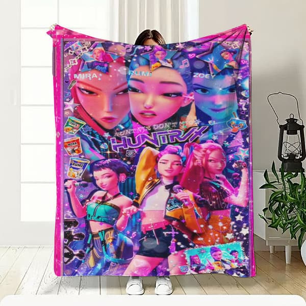 K-Witch Hunters Flanellteppe Hot Sale Digitaltrykk Multifunksjonelt Teppe Soverom Sofateppe A1237