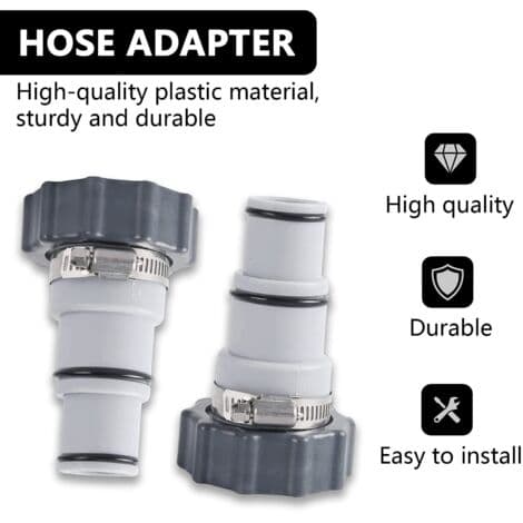 Pool Hose Adapter A, Pool Hose Adapter, Pool Connection with Internal Thread, 32/38 mm Hose Adapters Compatible with Intex Pools (2 pcs)