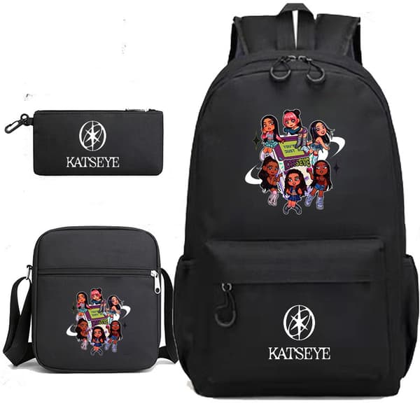 Katseye Backpack, Shoulder Bag, and Pencil Case for Junior and Senior High School Students (3-Piece) 4