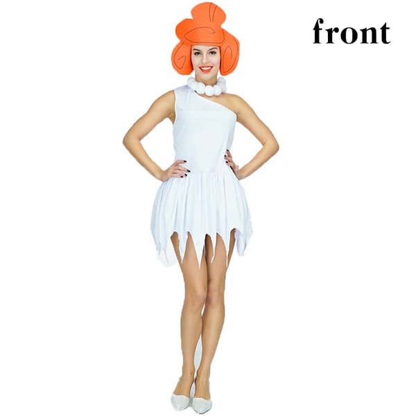 Hvid hulemand cosplay-kostume til kvinder Halloween-fest rollespilstøj DD116