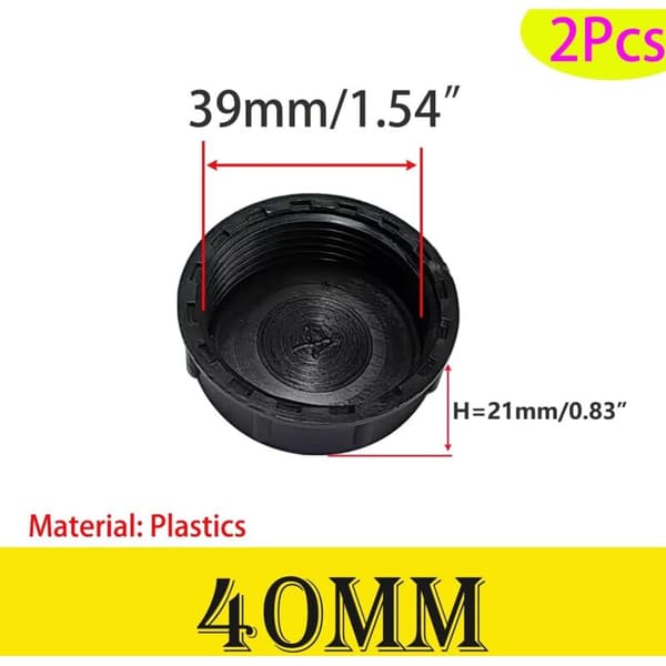 Qrity 2-pack diskbänkspropp, 39 mm gängad propp, svart