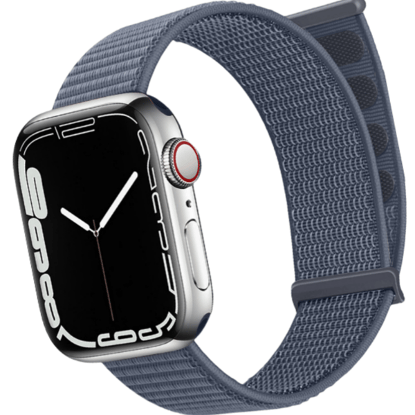 Nylon Loop Strap Compatible with Apple iWatch 38/40/41mm and 42/44/45/49mm with Adjustable Velcro Blue
