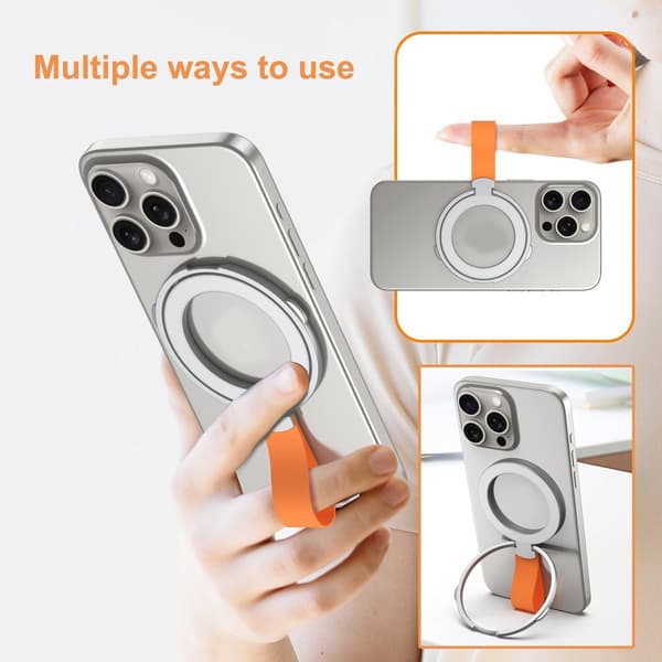 Magnetic Mobile Phone Ring, Silicone Necklace Ring Buckle Holder, Magnetic Mobile Phone Ring, Ultra-thin Foldable Desktop