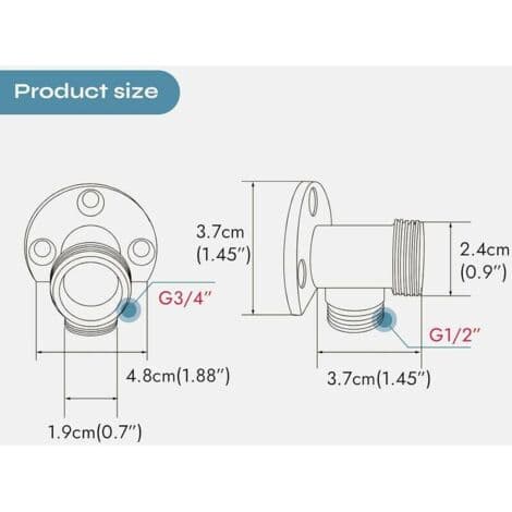 Ensoleille - Installationssæt til synlig vandhane - Forkromet kobber - 1/2 NPT x G 3/4 gevind - Diskret installation til udendørs bruser