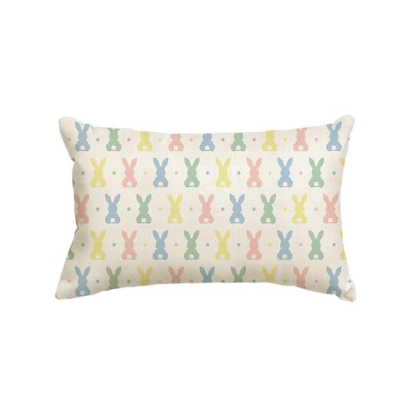 Pillowcase with Polka Dot Easter Bunny Pattern for Sofa Decoration 12x20 Inches