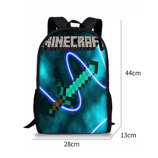 Minecraft Rygsæk til Børn Studerende Skoletaske Skuldertaske B