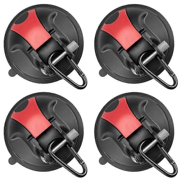 4 PCS Heavy Duty Suction Cup Hooks for Camping, Car, RV, Window - Camping Suction Cup Hooks