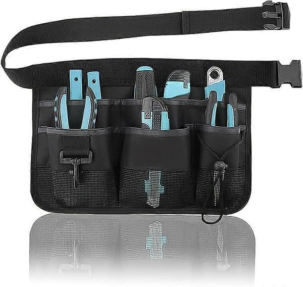 Portable Garden Tool Belt, Garden Tool Belt, Adjustable Garden Tool Bag with 8 Compartments, One