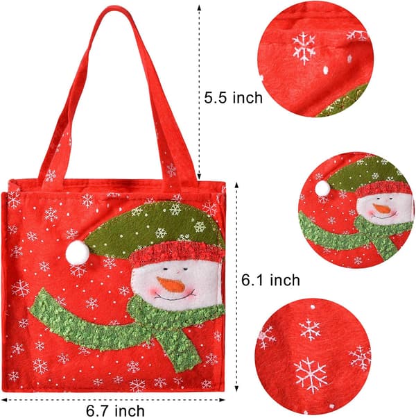 3 st julväskor snögubbe jultomten julgodispåsar jul