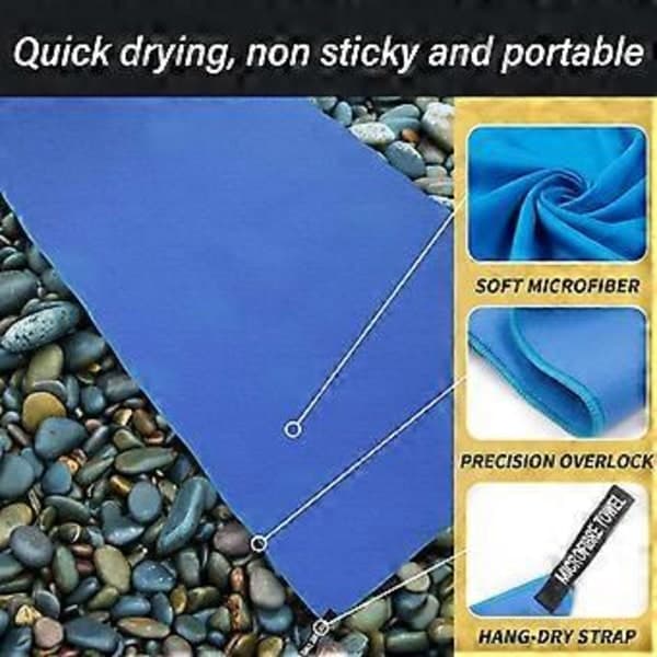 2-pak Mikrofiber Rejsehåndklæde, Hurtigtørrende Håndklæde Campinghåndklæde Badehåndklæder, Super Absorberende