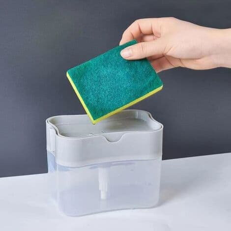 Flasktvåldispenser, för flytande och kökssvamp (1 st, svart)