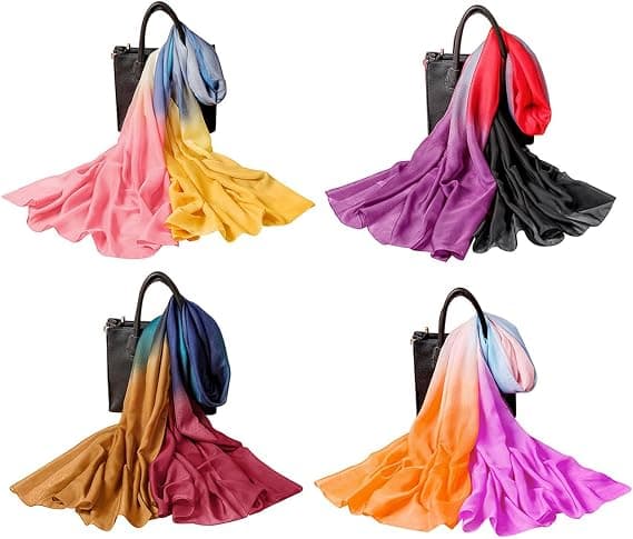 Damescarf og Sjal Chiffonscarf til Kvinder Letvægts Blomstret Chiffonsjal