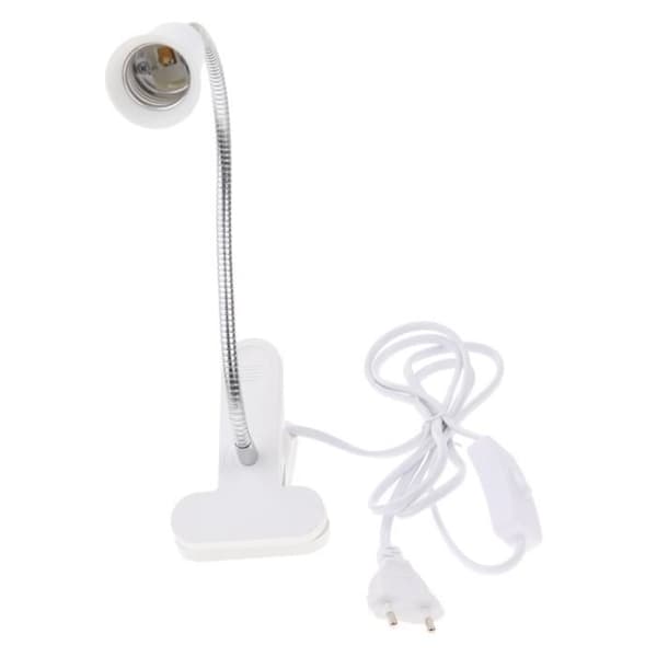 E27 Socket - 40 cm White Flexible Hose 2-pack LED Flexible Clamp Integrated Switch Omnidirectional Base