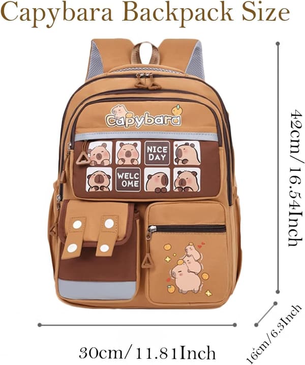 Backpack - Capybara Casual School Bag for Kids (Pattern 2)