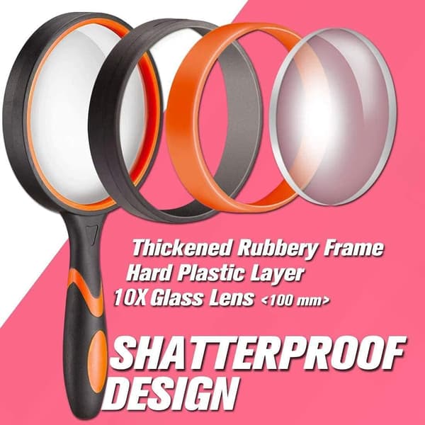Magnifying Glass 10X Handheld Reading Magnifier - 100mm Large Magnifying Glass