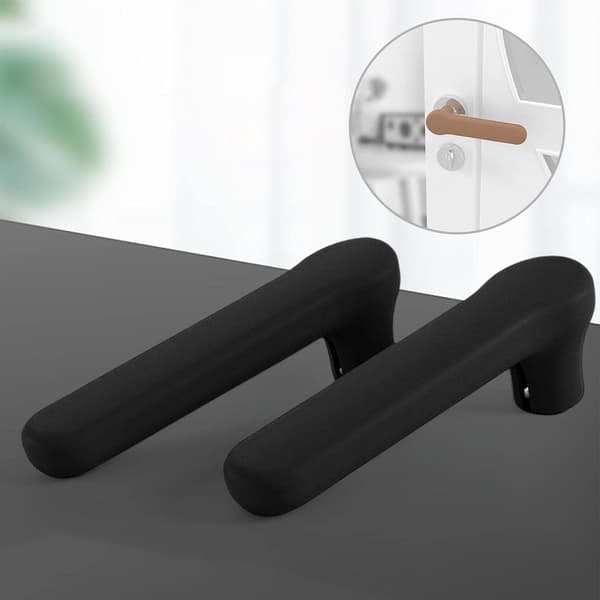 Black Door Handle Covers 2 Pcs, Silicone Door Handle Protector for Child Safety