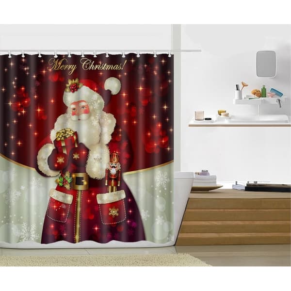 Badeforhæng - Jul Julemanden Röd red