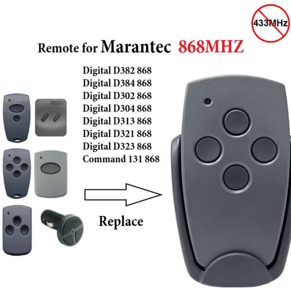 Garage Door Remote Control for Marantec D304-868, D302-868, D384-868, D321-868, D323-868, Compatible with Digital 868 MHz Remote Control