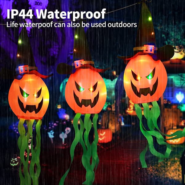 5 Halloween-dekorasjoner Gresskar lysslynger Trollmannhattdekorasjoner