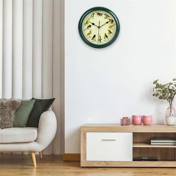 Musical Wall Clock with Birds, Decorative Battery-Operated Melody Clock 61 61 Plastic+Electronic