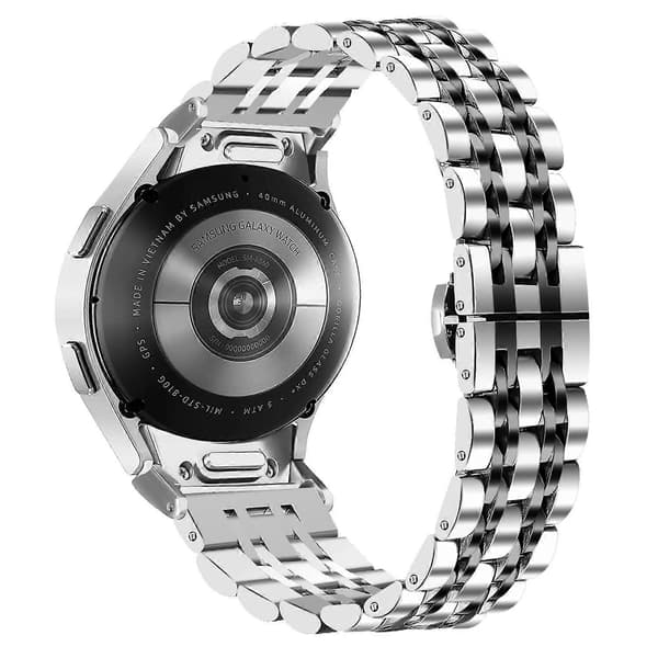Til Samsung Galaxy Watch7 20MM Metalrem 7-perler med quick release - Bl Multicolo Multicolor Silver Black