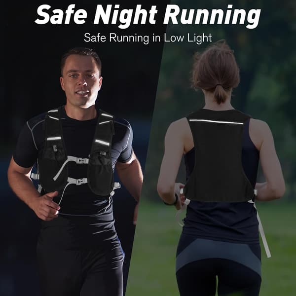 Hydration Vest for Runners - Lightweight Backpack with 500ml Soft Flask and 7 Pockets - Breathable and Adjustable for Marathon, Cycling and