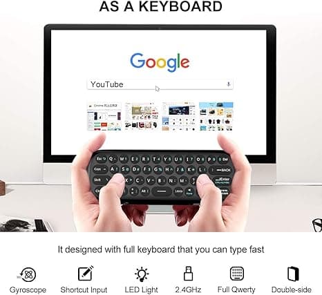 Upgrade WeChip W1 Air Mouse Remote Control with Keyboard, IR/RF TV Remote for Android TV Box/PC/Projector/HTPC/All-in-one PC