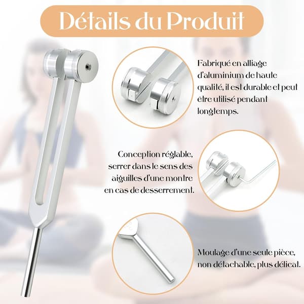 Therapeutic Tuning Fork, 128Hz Aluminum Tuning Fork, Vibrational Tuning Fork Therapy, Tuning Fork Offers a Frequency Response