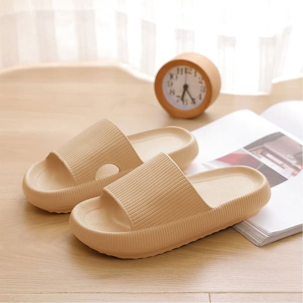 Kvinner Chunky Platform Cloud Tøfler Khaki Khaki 36/37（240mm）