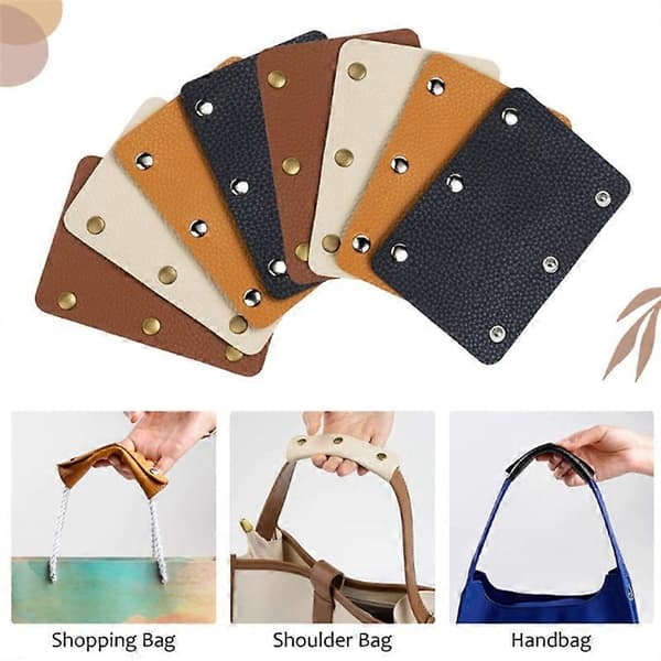 2 Pcs Bag Handle Covers Anti-strangle Hand Knobs Faux Leather Comfortable Feel Suitcase Handle Wrap Luggage Decor KAESI Black