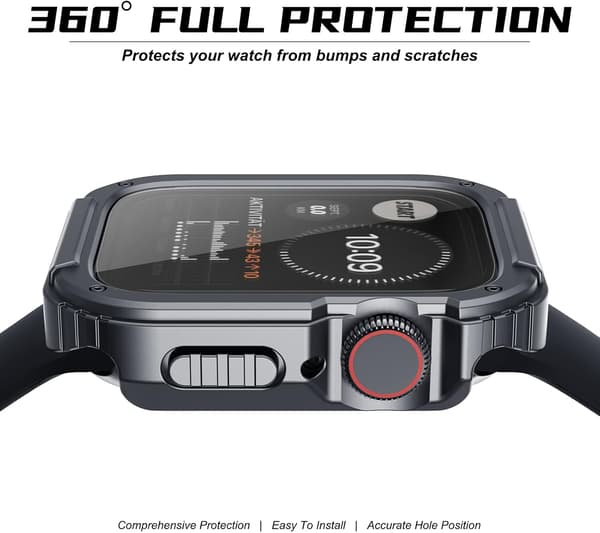 Robust Apple Watch-deksel 40 mm serie SE 6/5/4 med skjermbeskytter